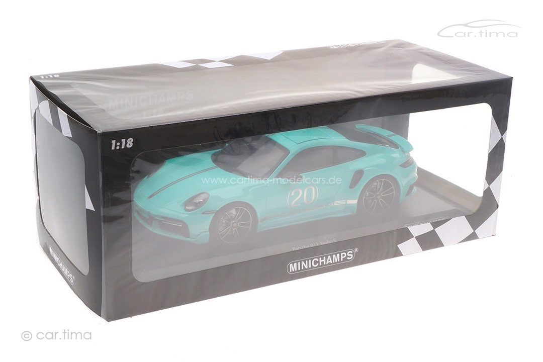 Porsche 911 (992) Turbo S Sport Design China Edition Mintgrün Minichamps 1:18 155069175