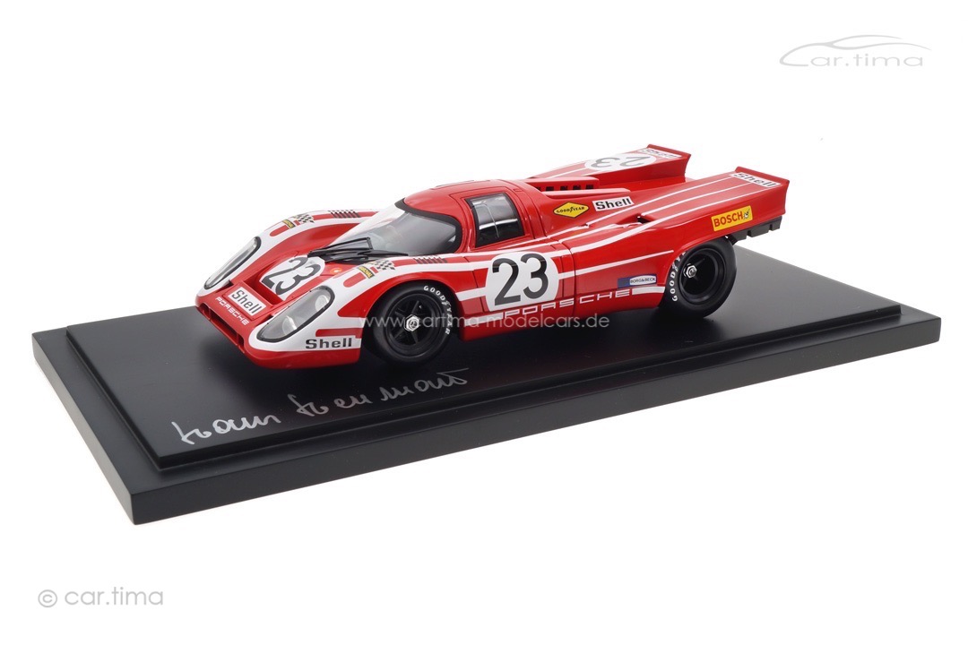 Porsche 917K Winner 24h Le Mans 1970 Originalsignatur Hans Herrmann Norev 1:18 187586-SIG