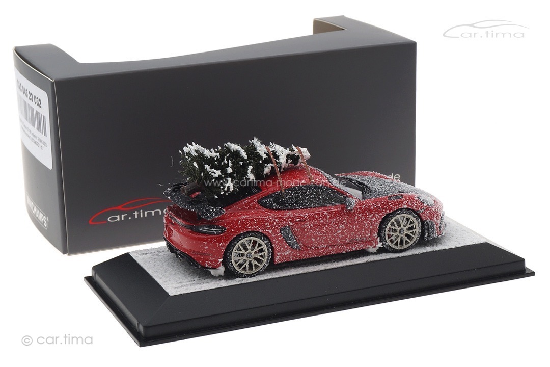 Porsche 718 Cayman GT4 RS Indischrot X-MAS 2023 Minichamps car.tima CUSTOMIZED 1:43