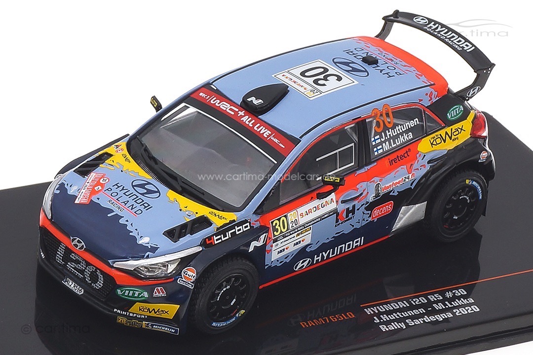 Hyundai i20 R5 Rallye Sardinien 2020 Huttunen/Lukka IXO 1:43 RAM765LQ