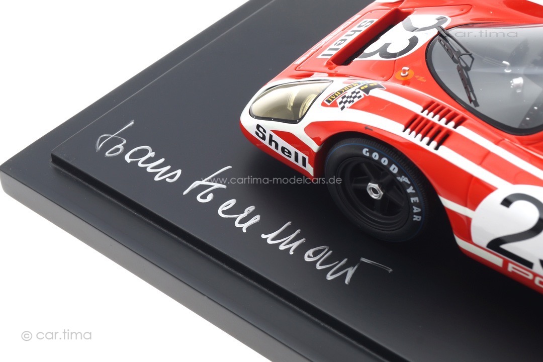 Porsche 917 K Winner 24h Le Mans 1970 Originalsignatur Hans Herrmann Spark 1:18