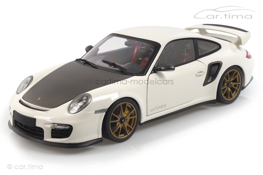 Porsche 911 (997 II) GT2 RS 2011 weiß/goldene Felgen Minichamps 1:18 100069406