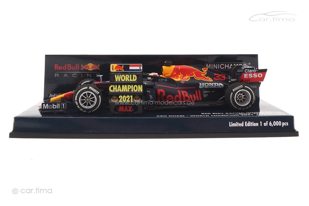 Red Bull Racing RB16B Winner GP Abu Dhabi 2021 Max Verstappen/pit board Minichamps 1:43 410212333