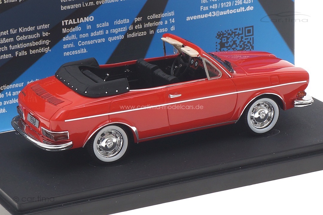 VW 411 L Karmann Cabrio Prototyp 1968 rot Avenue43 1:43 60073