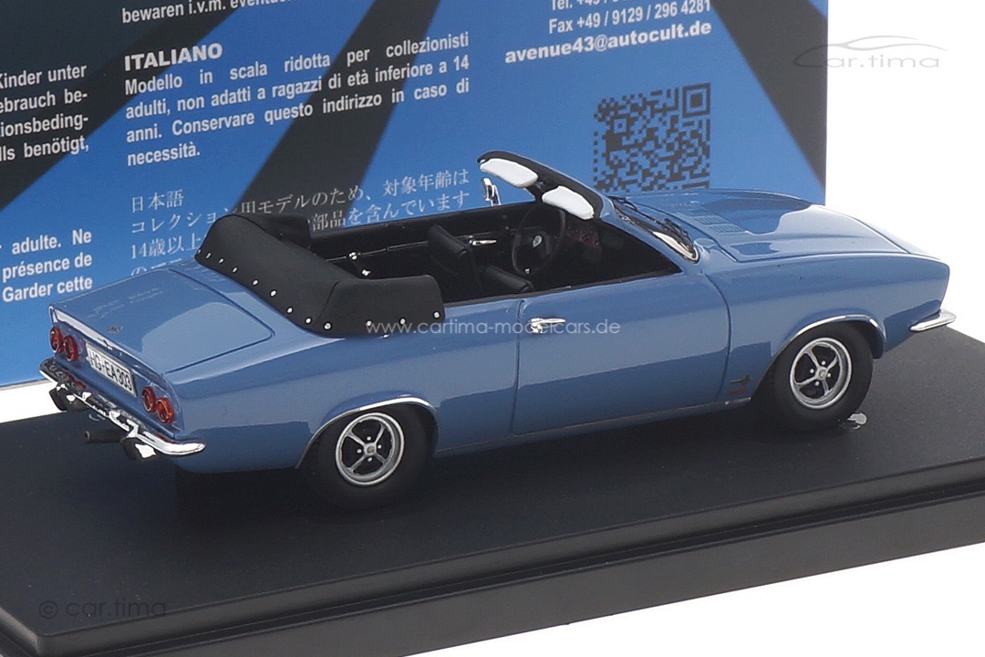 Opel Manta A Cabriolet Karmann 1971 blau Avenue43 1:43 60086