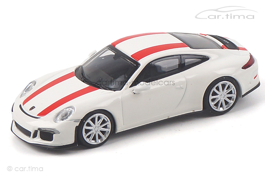 Porsche 911 (991) R weiß/Dekorstreifen rot Minichamps 1:87 870066220