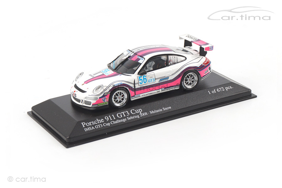 Porsche 911 GT3 Cup IMSA Sebring 2008 Snow Minichamps 1:43 400086456