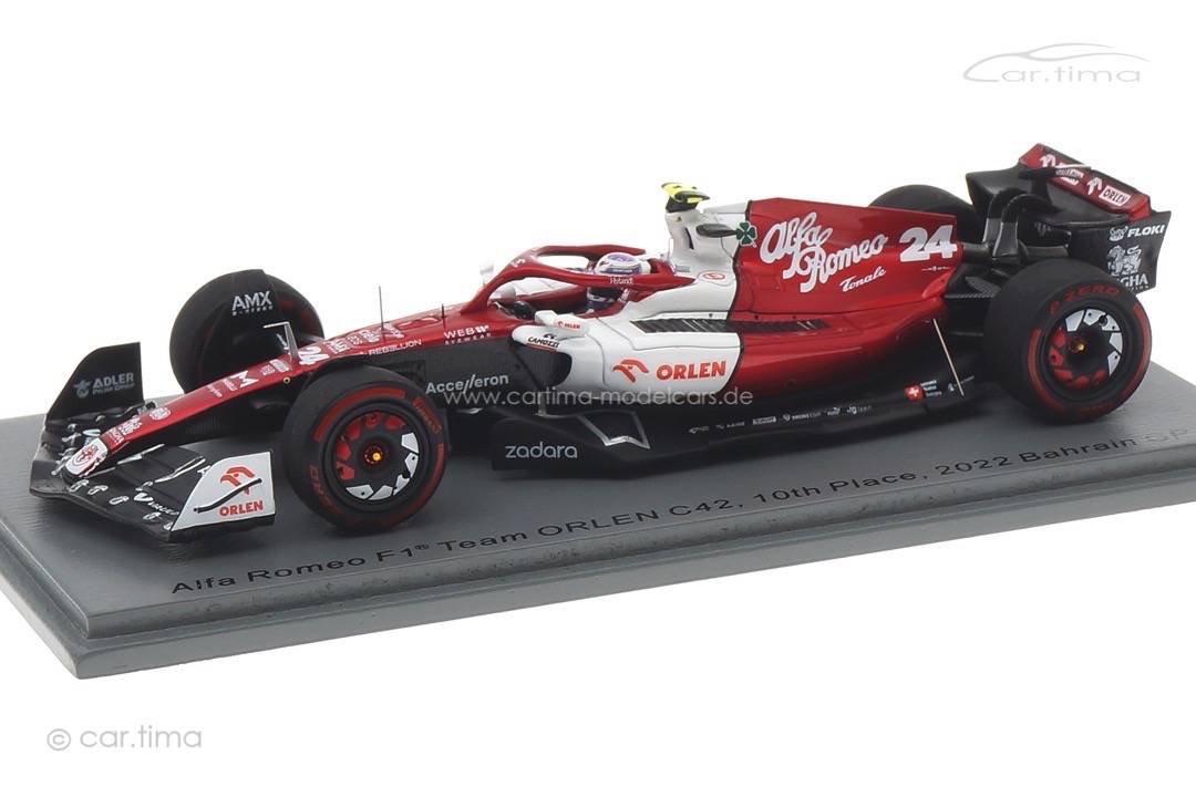 Alfa Romeo C42 GP Bahrain 2022 Zhou GuanYu Spark 1:43 S8518