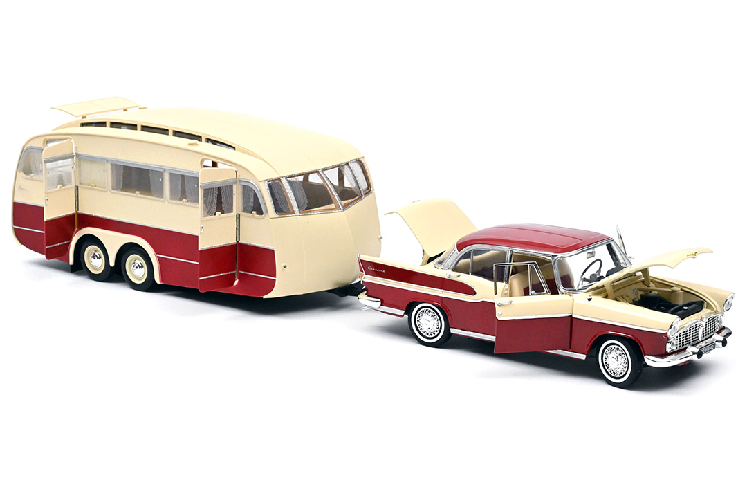 Simca Vedette Chambord 1958 mit Caravan Hénon Norev 1:18 185728