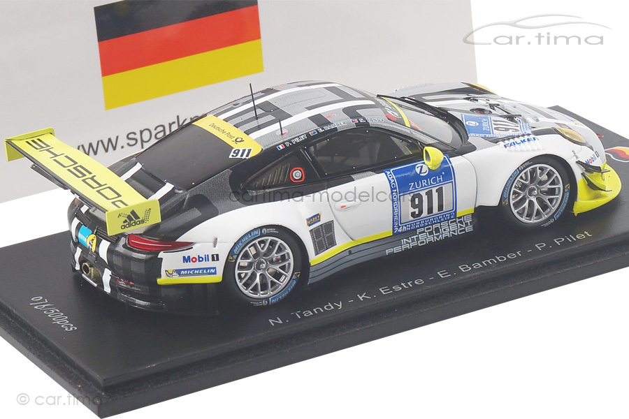 Porsche 911 (991) GT3 R 24h Nürburgring 2016 Bamber/Estre/Tandy/Pilet Spark 1:43 SG254