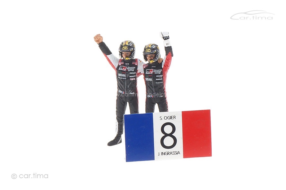 Toyota Yaris WRC Winner Rallye Monza 2021 with figurines and flag Ogier/Ingrassia Spark 1:43 S6595