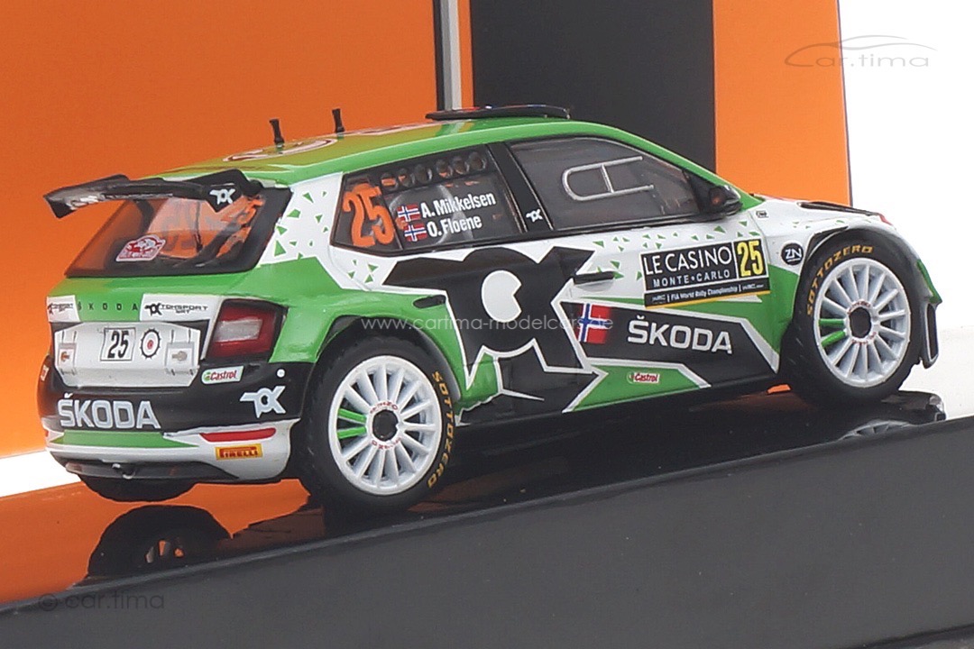 Skoda Fabia Rally2 Evo Winner Rallye Monte Carlo 2021 Mikkelsen/Floene IXO 1:43 RAM788LQ