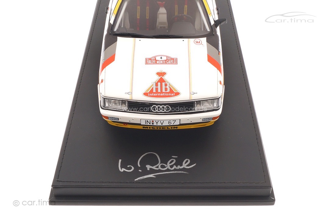 Audi 200 quattro Rallye Monte Carlo 1987 Originalsignatur Walter Röhrl 1:18 car.tima CUSTOMIZED