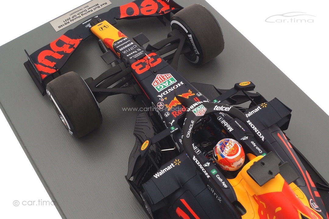 Red Bull Racing RB16B Winner GP Niederlande 2021 Max Verstappen inkl. Vitrine Spark 1:12 12S029