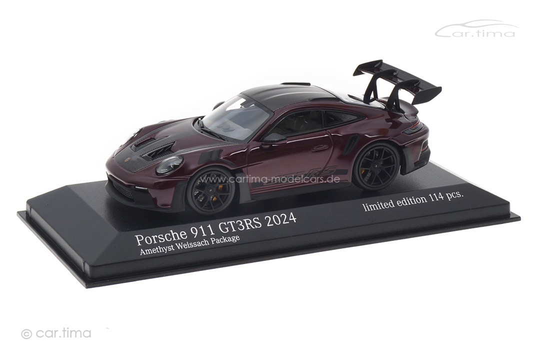 Porsche 911 (992) GT3 RS Weissach Paket Amethyst met./Rad schwarz Minichamps 1:43 413062121