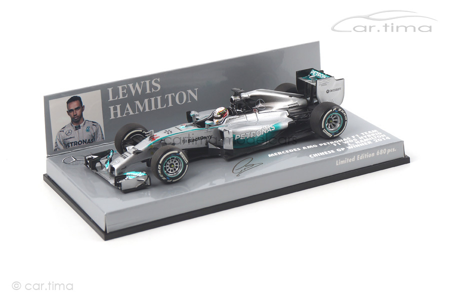 Mercedes AMG Petronas F1 W05 Hybrid Winner China GP Hamilton 2014 Minichamps 1:43 410140344