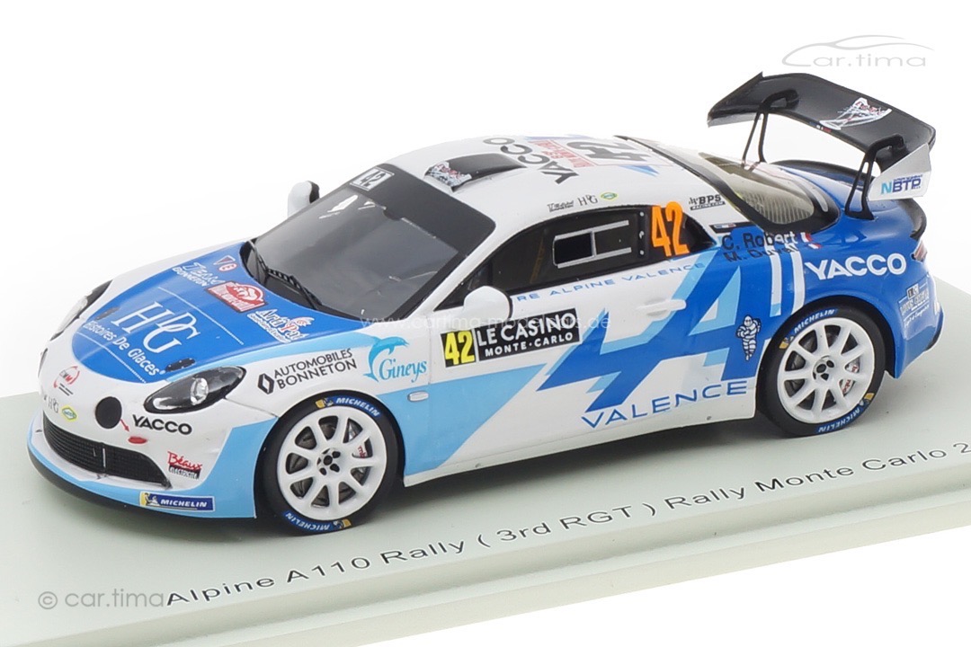 Alpine A110 Rally RGT Rallye Monte Carlo 2021 Robert/Duval Spark 1:43 S6577