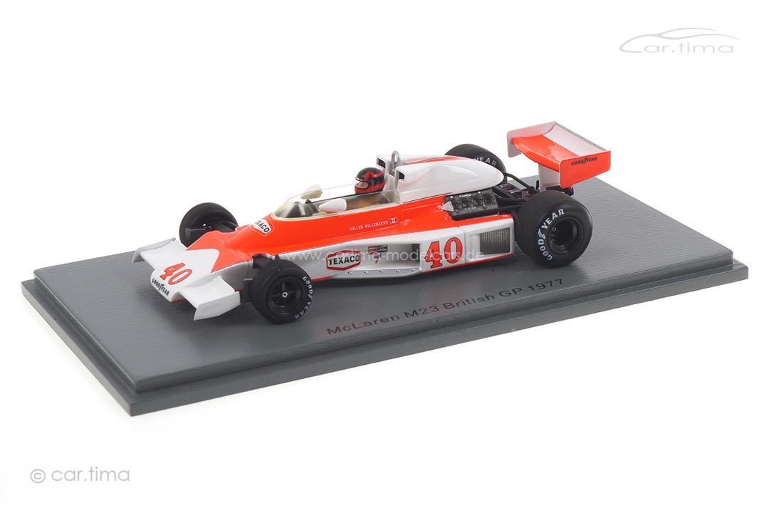 McLaren M23 British GP 1977 Gilles Villeneuve Spark 1:43 S5744