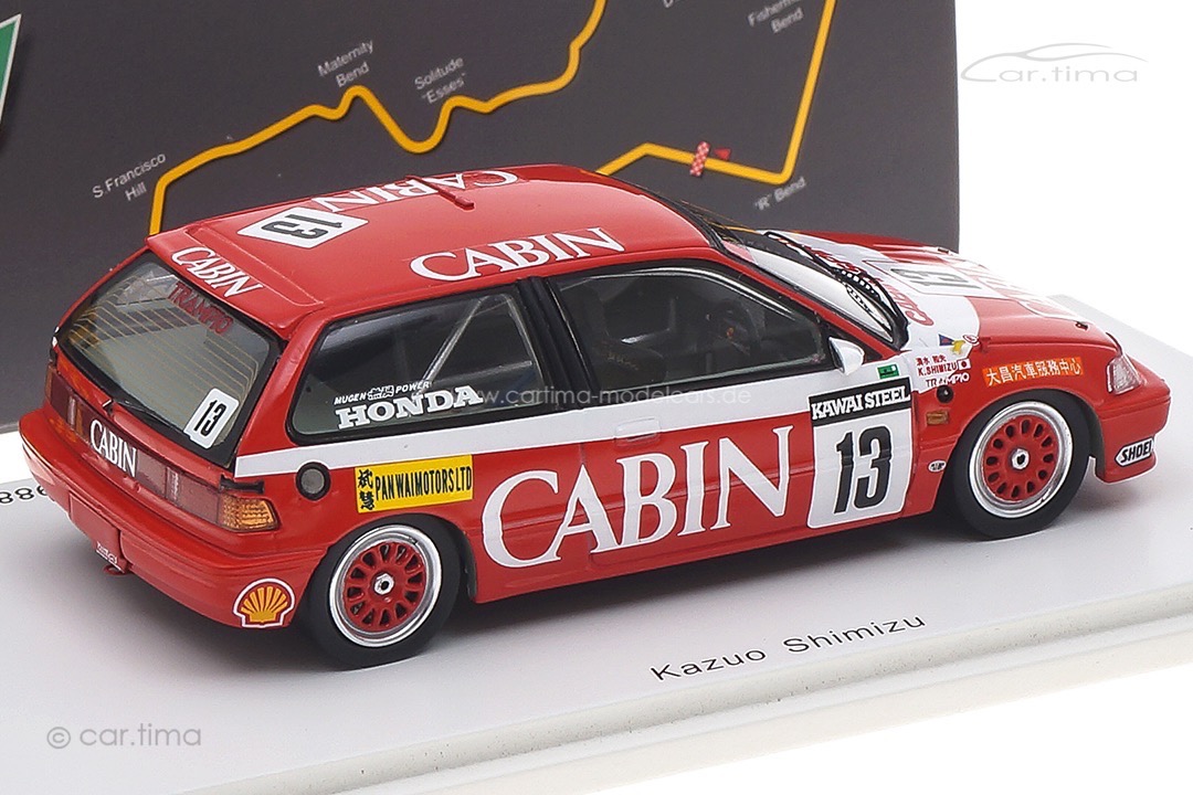 Honda Civic EF3 Class Winner Macau 1988 Kazou Shimizu Spark 1:43 SA124