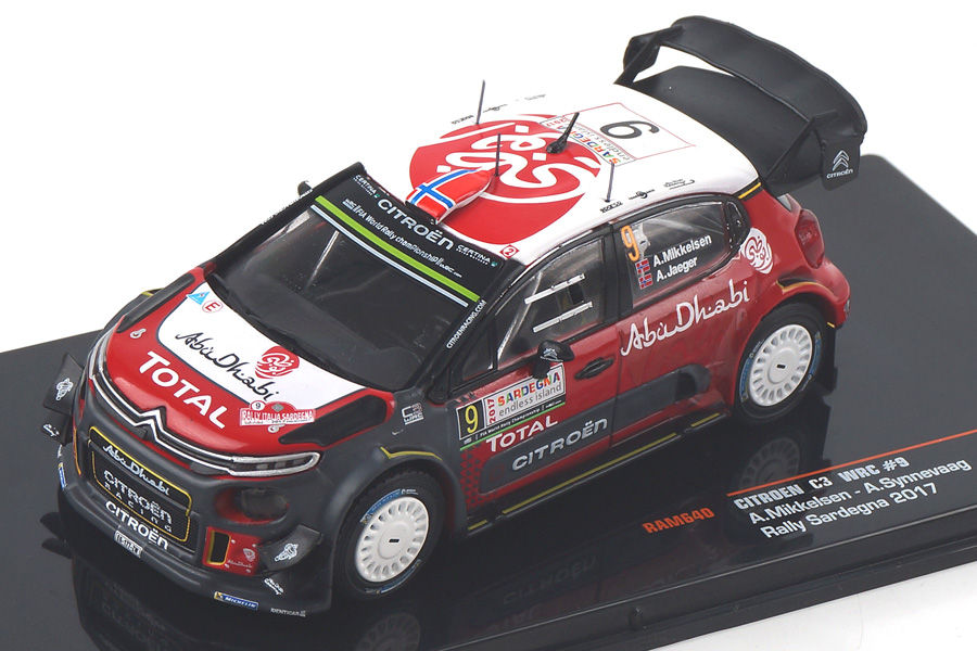 Citroen C3 WRC Rally Saregna 2017 Mikkelsen/Synnevaag IXO 1:43 RAM640