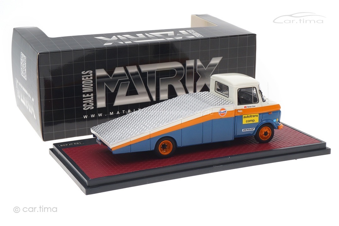 Opel Blitz Porsche Gulf Renntransporter Matrix 1:43 MX51502-012