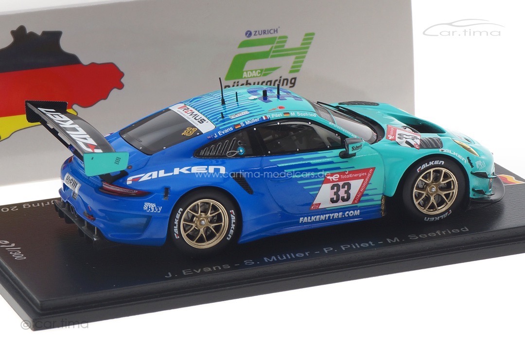 Porsche 911 GT3 R 24h Nürburgring 2022 Evans/Müller/Pilet/Seefried Spark 1:43 SG845