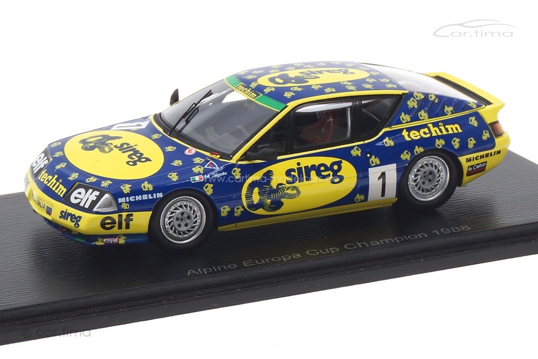 Alpine V6 Turbo Champion Renault Elf Turbo Europa Cup 1988 Massimo Sigala Spark 1:43 S7333