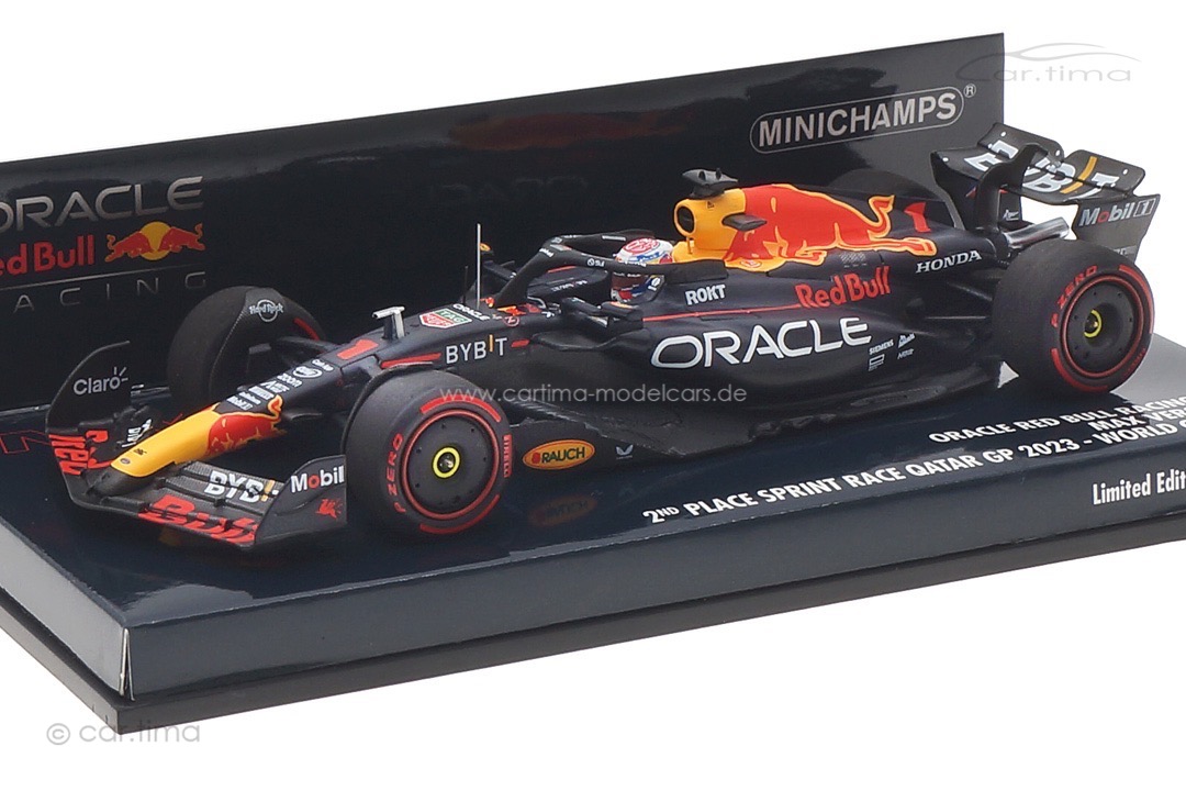 Oracle Red Bull Racing RB19 GP Qatar 2023 World Champion Max Verstappen Minichamps 1:43 410231801