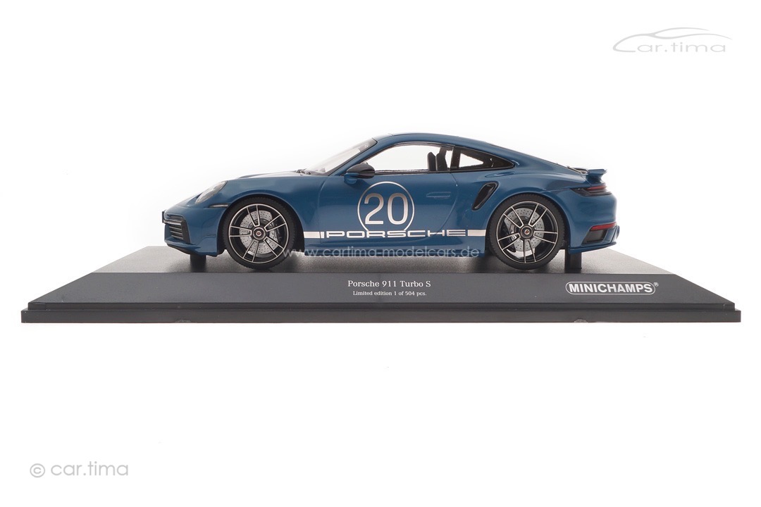 Porsche 911 (992) Turbo S Sport Design China Edition Oslo Blau Minichamps 1:18 155069170