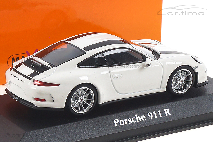 Porsche 911 (991) R Weiß/Dekorstreifen schwarz Minichamps 1:43 940066220