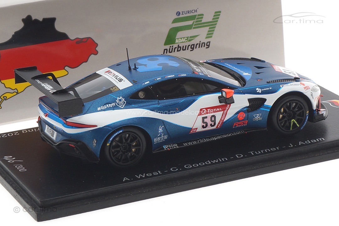 Aston Martin Vantage AMR GT4 24h Nürburgring 2020 Adam/Goodwin/Turner Spark 1:43 SG700