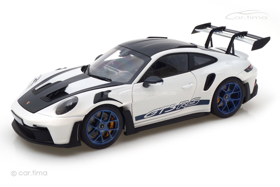 Porsche 911 (992) GT3 RS Weissach Package Weiß/Indigoblau Norev 1:18 187353