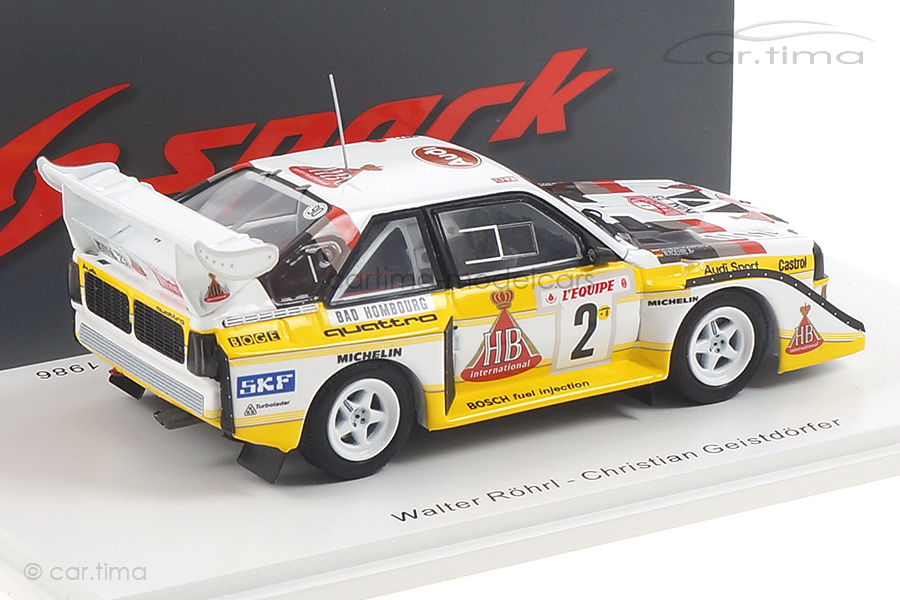 Audi Sport quattro S1 Rallye Monte-Carlo 1986 Röhrl/Geistdörfer Spark 1:43 S5190