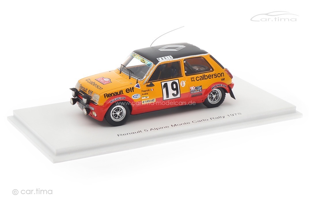 Renault 5 Alpine Gr2 Rallye Monte Carlo 1978 Ragnotti/Andrié Spark 1:43 S6030