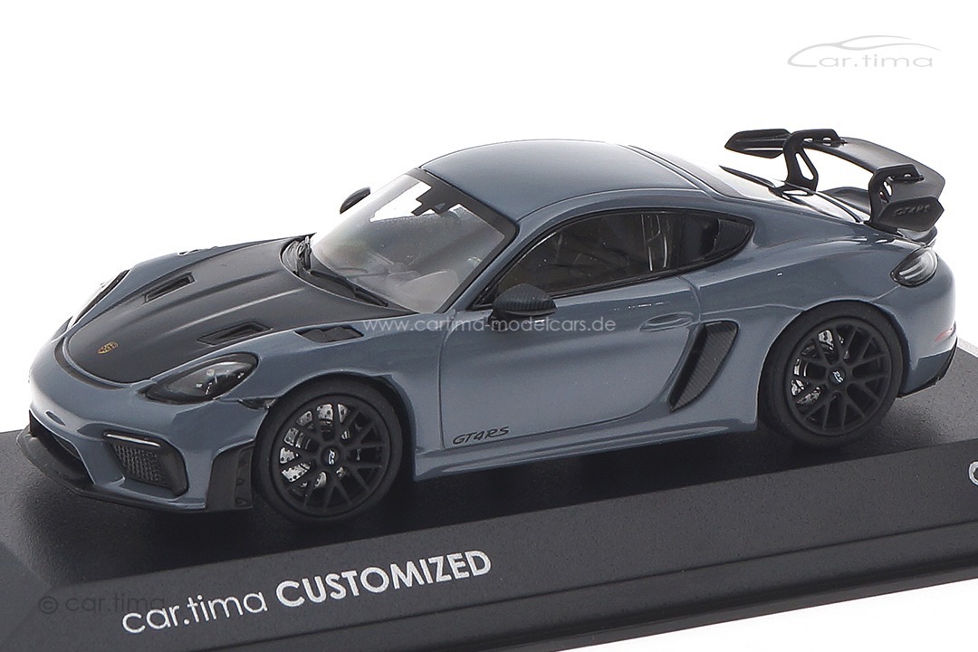 Porsche 718 Cayman GT4 RS Arktikgrau/Rad schwarz Minichamps car.tima CUSTOMIZED 1:43