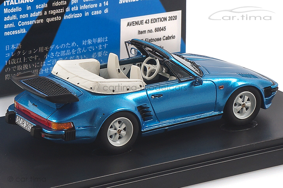 Porsche 911 (930) Turbo SE Flatnose Cabriolet Minervablaumet. Avenue43 1:43 60045