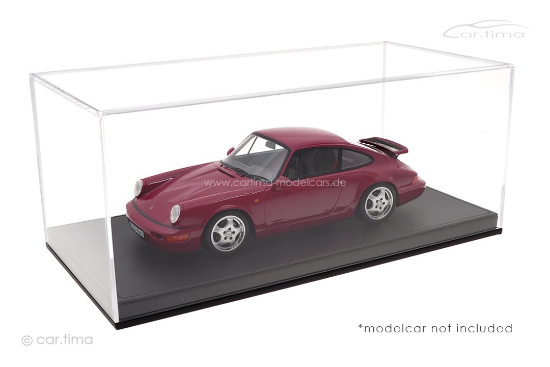 Vitrine/Showcase Kunstleder schwarz 32,2cm x 16,1cm x 13,6cm (L/B/H) car.tima 1:18