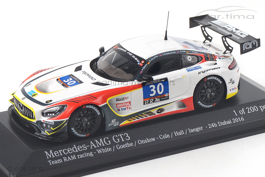 Mercedes-Benz AMG GT3 24h Dubai 2016 Hall/Goethe/Jäger Minichamps 1:43 437163030