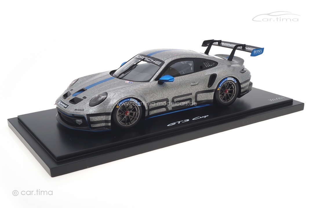 Porsche 911 (992) GT3 Cup GT-Silver/Sharkblue met. Spark 1:18 WAP0219920NGT3