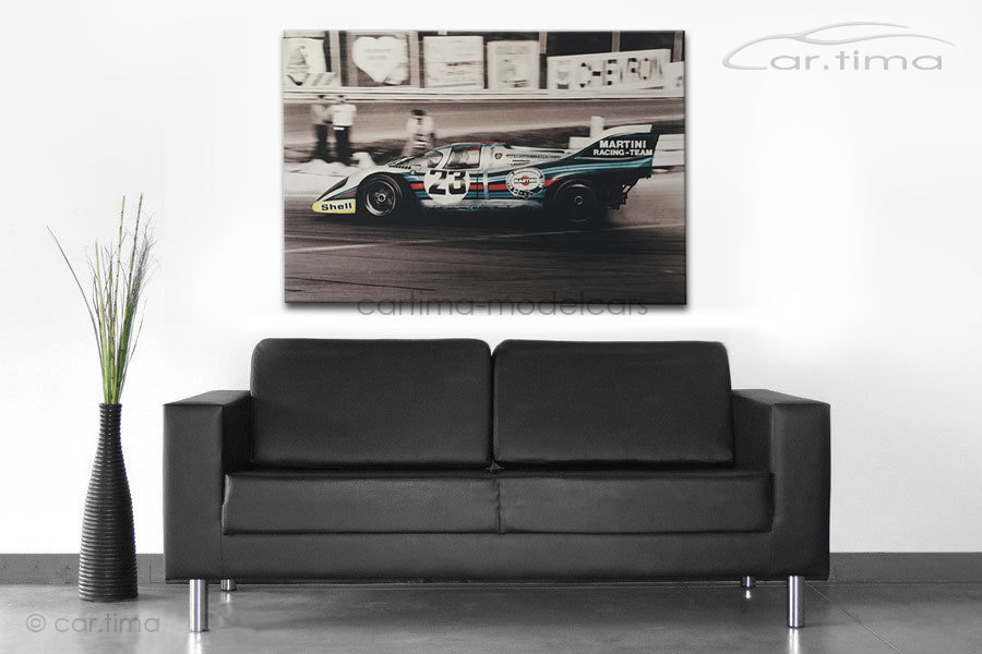 Kunstdruck auf Leinwand/Keilrahmen Porsche 917 K Martini Racing 115x80 cm