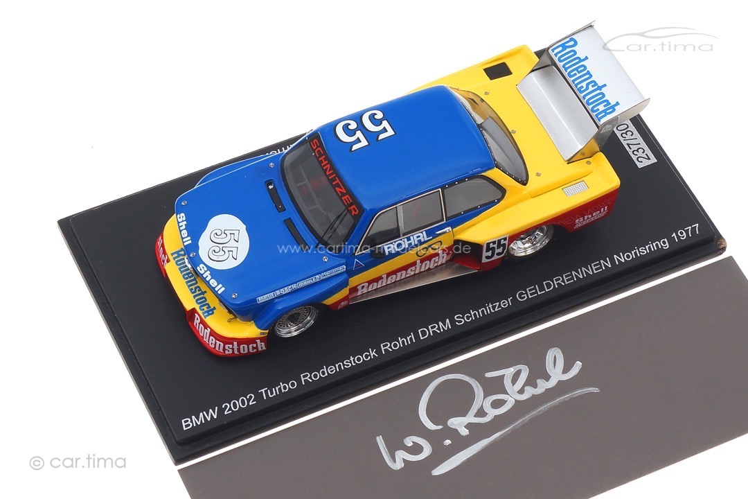 BMW 2002 Turbo DRM Norisring 1977 Originalsignatur Walter Röhrl Spark 1:43 MAD015-SIG