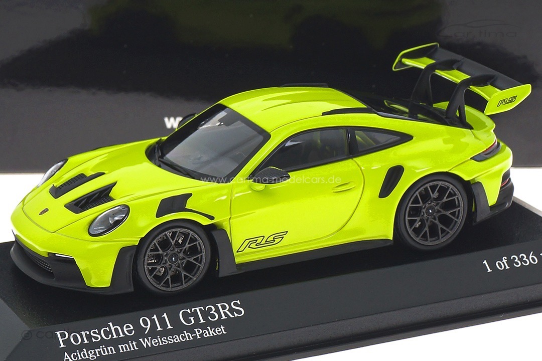 Porsche 911 (992) GT3 RS Acidgrün/Rad schwarz Minichamps 1:43 410062111