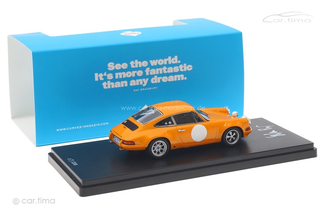 Porsche 911 S Signalorange Curves Magazin "Möhre" Originalsignatur Stefan Bogner car.tima 1:43