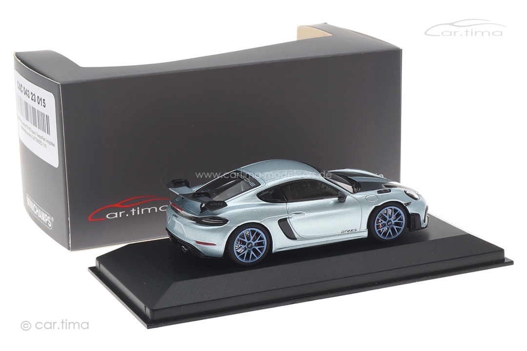 Porsche 718 Cayman GT4 RS Azzuro Thetys/Rad Indigoblau Minichamps car.tima CUSTOMIZED 1:43