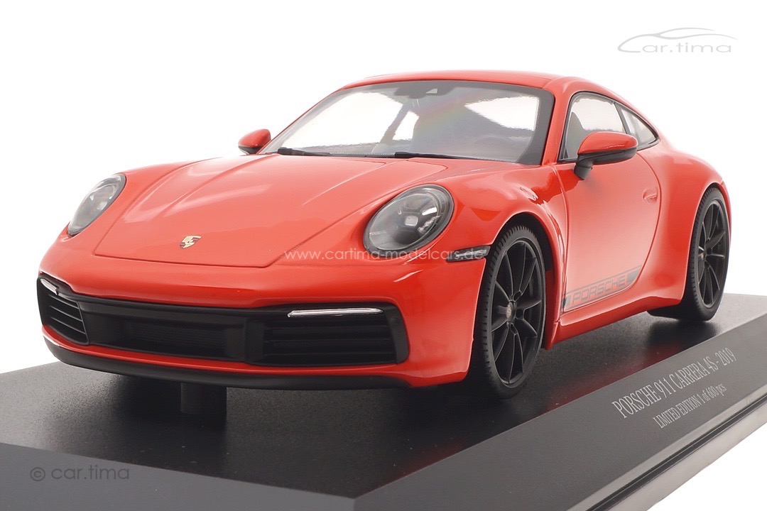 Porsche 911 (992) Carrera 4S Lavaorange Minichamps 1:18 155067327