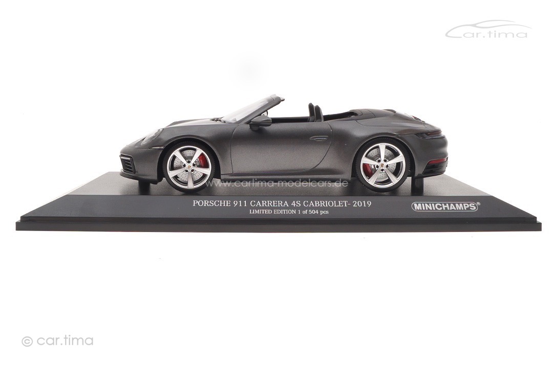 Porsche 911 (992) Carrera 4S Cabriolet Achatgrau Minichamps 1:18 155067336