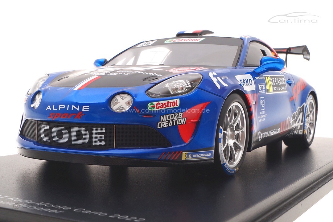 Alpine A110 Rally Rallye Monte Carlo 2022 Guigou/Bronner Spark 1:18 18S710