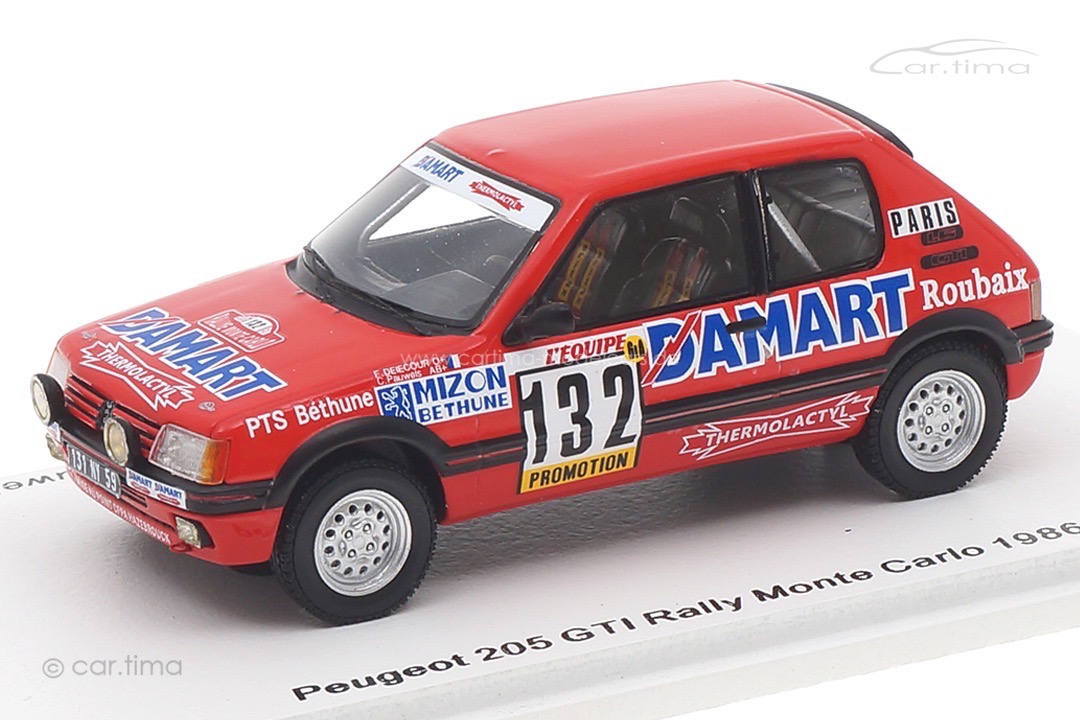 Peugeot 205 GTI Rally Monte Carlo 1986 Delecour/Pauwels Spark 1:43 S9456