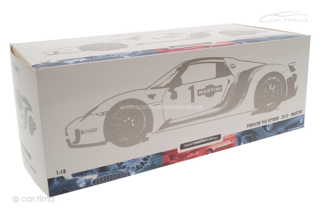 "Porsche 918 Spyder Weissach Package ""Martini"" Minichamps 1:18 110062440"