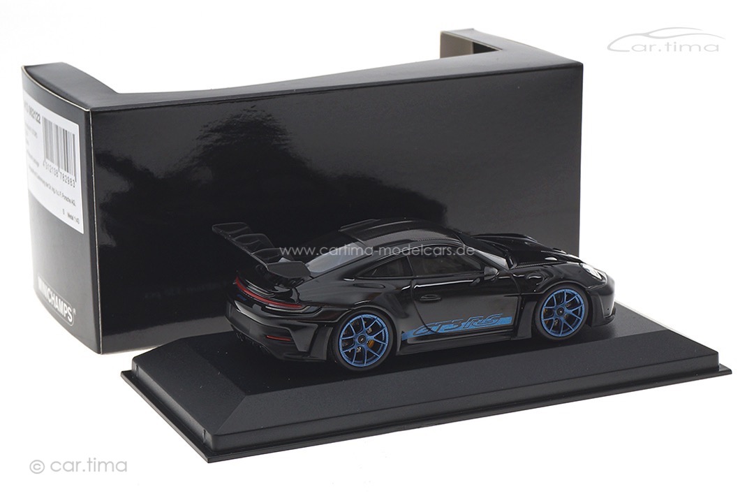 Porsche 911 (992) GT3 RS Weissach Package Schwarz/Rad Indigoblau Minichamps 1:43 413062122